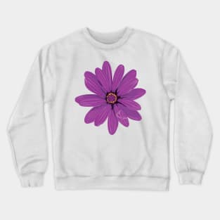 Dark Purple Daisy with hidden Heart Awareness Ribbon Crewneck Sweatshirt